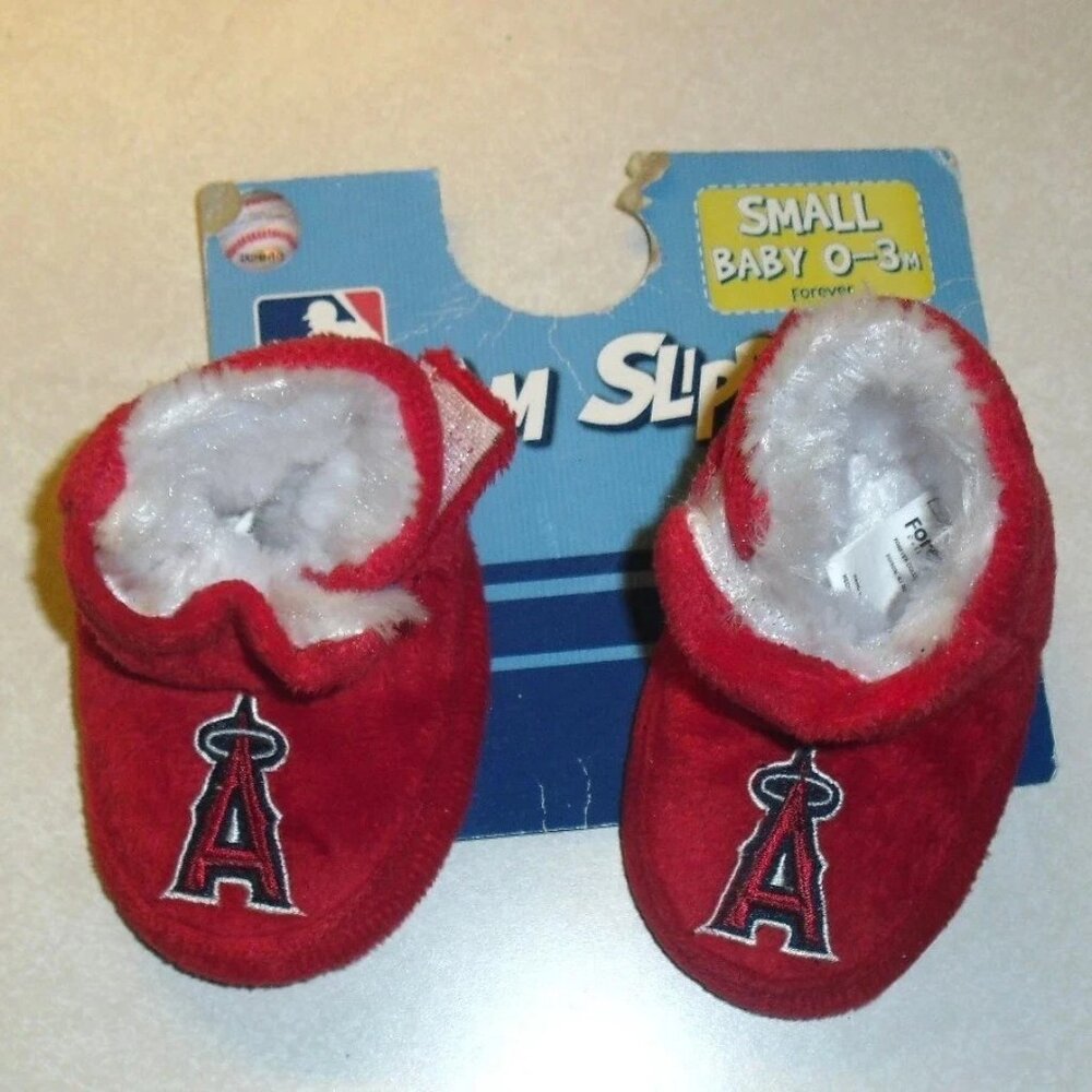 Los Angeles Angels Baby Newborn Infant Slippers sz Small 0-3 Months Mlb New Tags